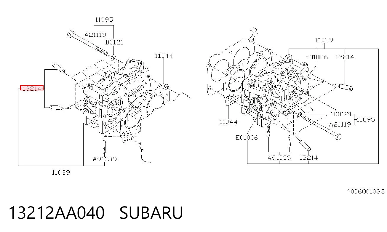 Guia de válvula para Subaru Impreza GF
