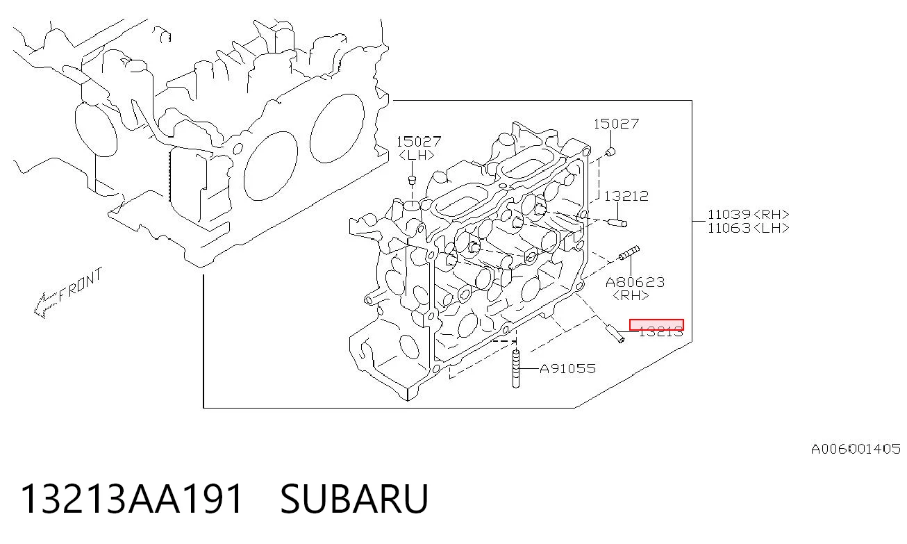 13213AA191 Subaru Guia de válvula de escape