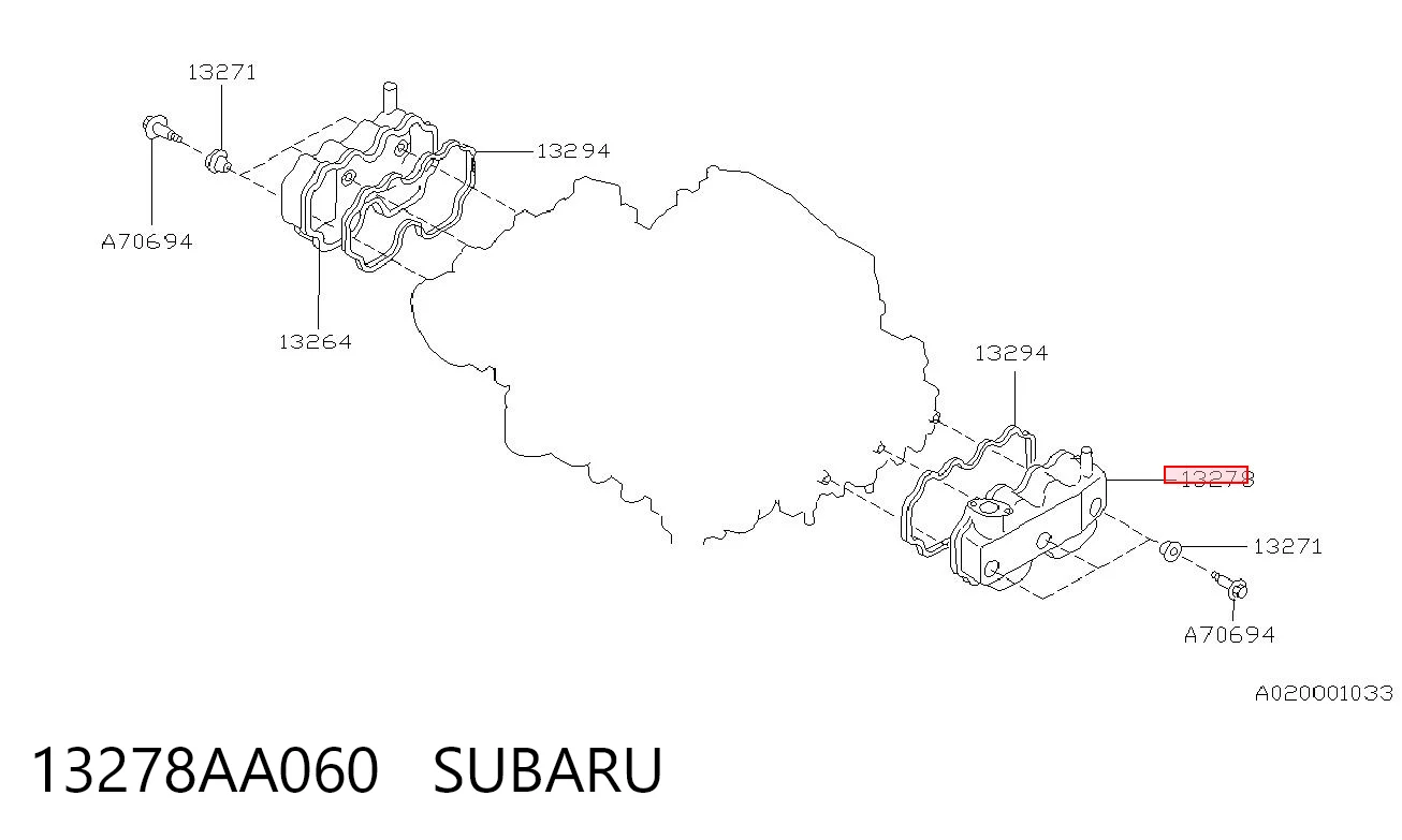 13278AA060 Subaru Tampa de válvulas esquerda