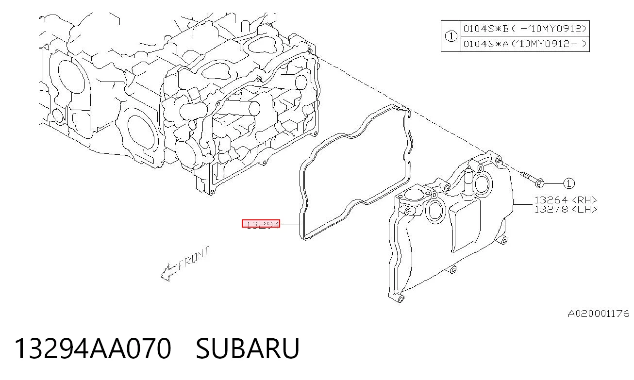 13294AA070 Subaru Vedante de tampa de válvulas de motor