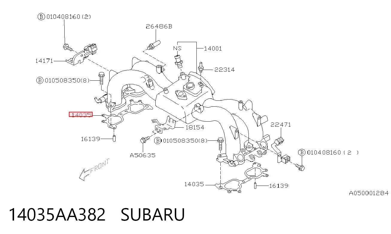 Vedante de tubo coletor de admissão para Subaru Legacy III BE, BH