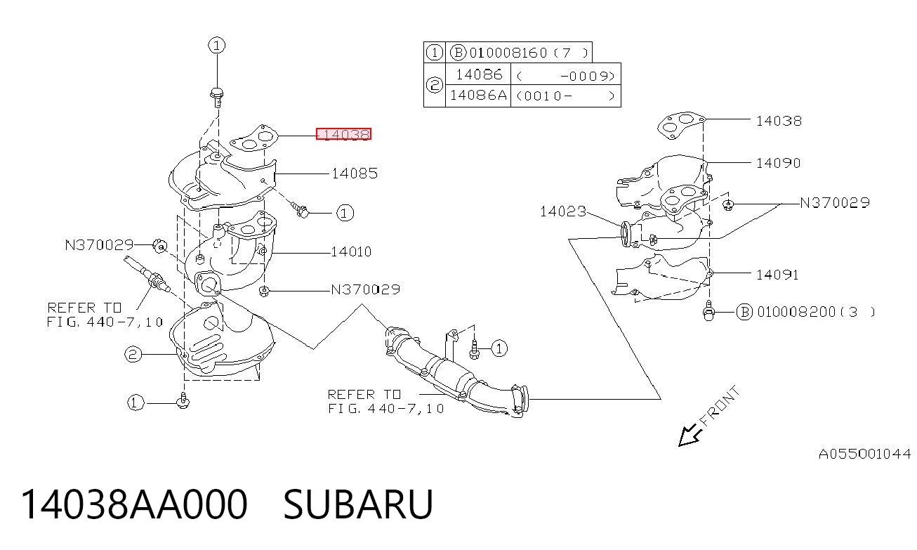 Vedante de tubo coletor de escape para Subaru Impreza III GH