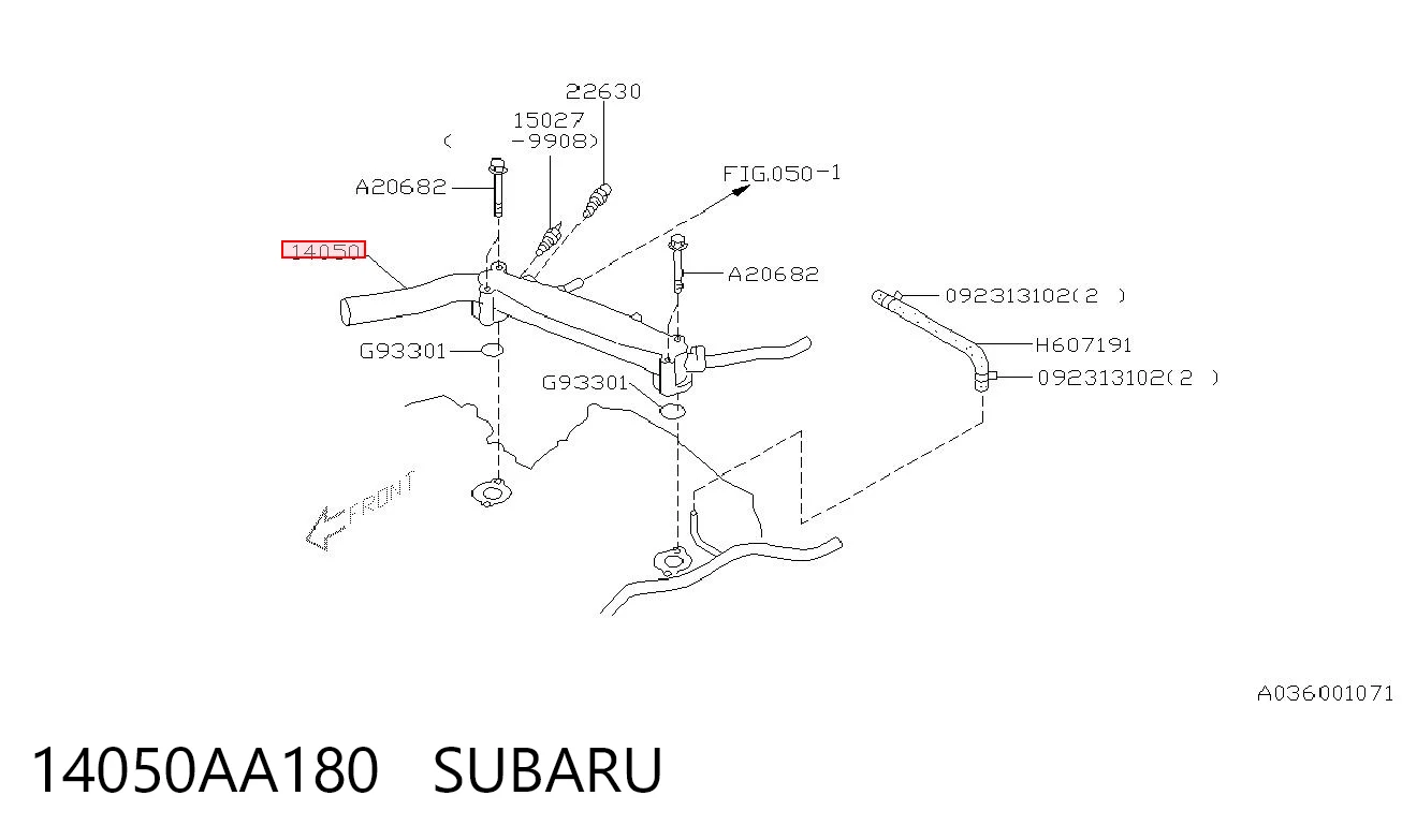 Mangueira (cano derivado) do sistema de esfriamento Subaru Legacy II BD, BG ao melhor preço