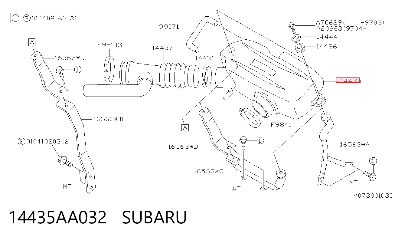 Tomada de ar de filtro de ar Subaru Legacy II BD, BG ao melhor preço