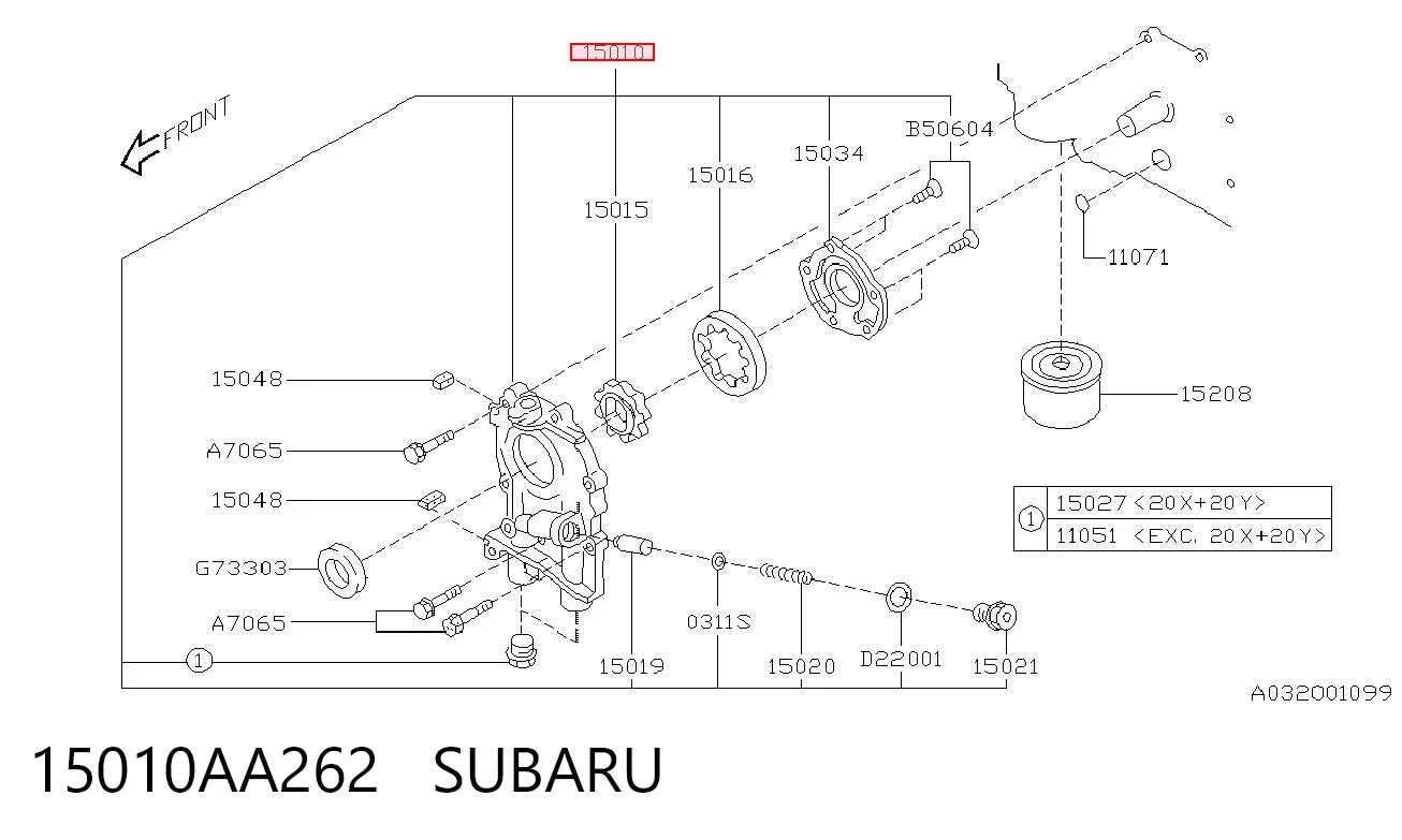 Bomba de óleo Subaru Outback III B13, BP
