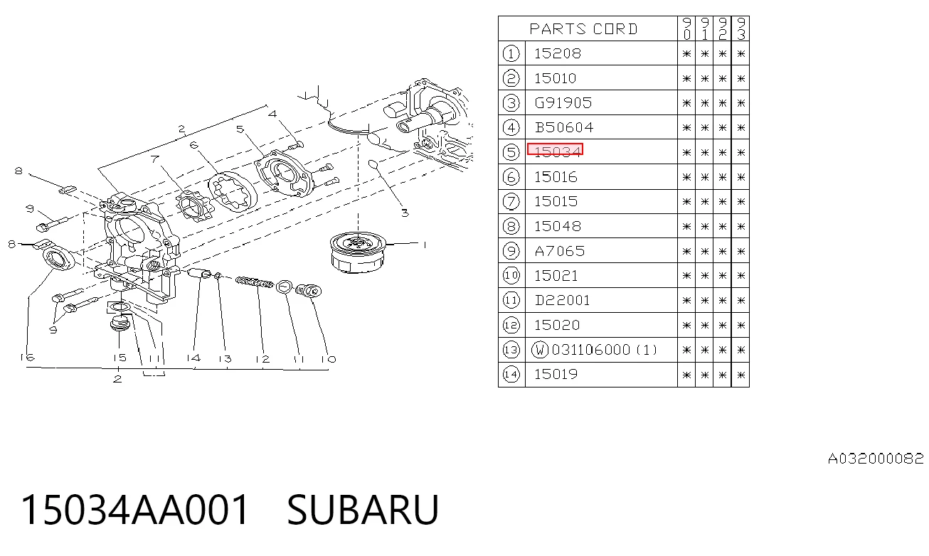15034AA001 Subaru