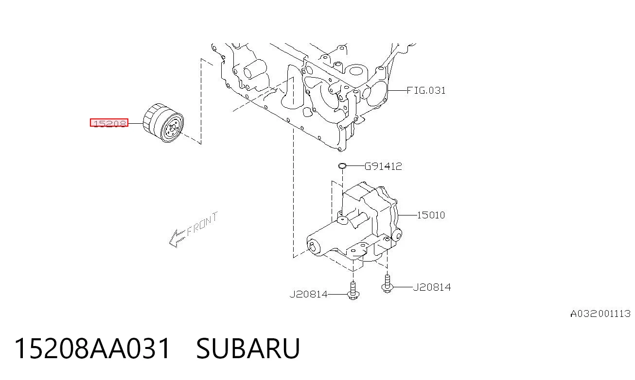 15208AA031 Subaru Filtro de óleo