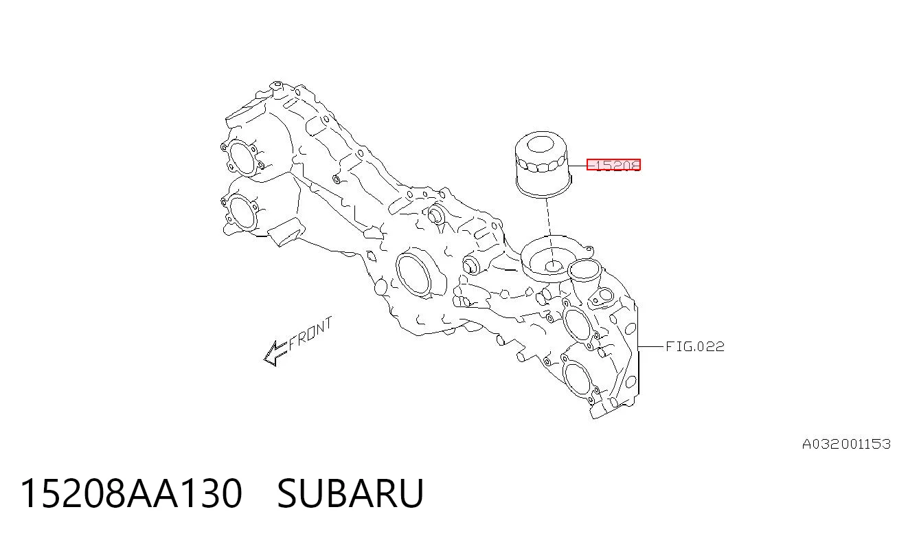 15208AA130 Subaru Filtro de óleo