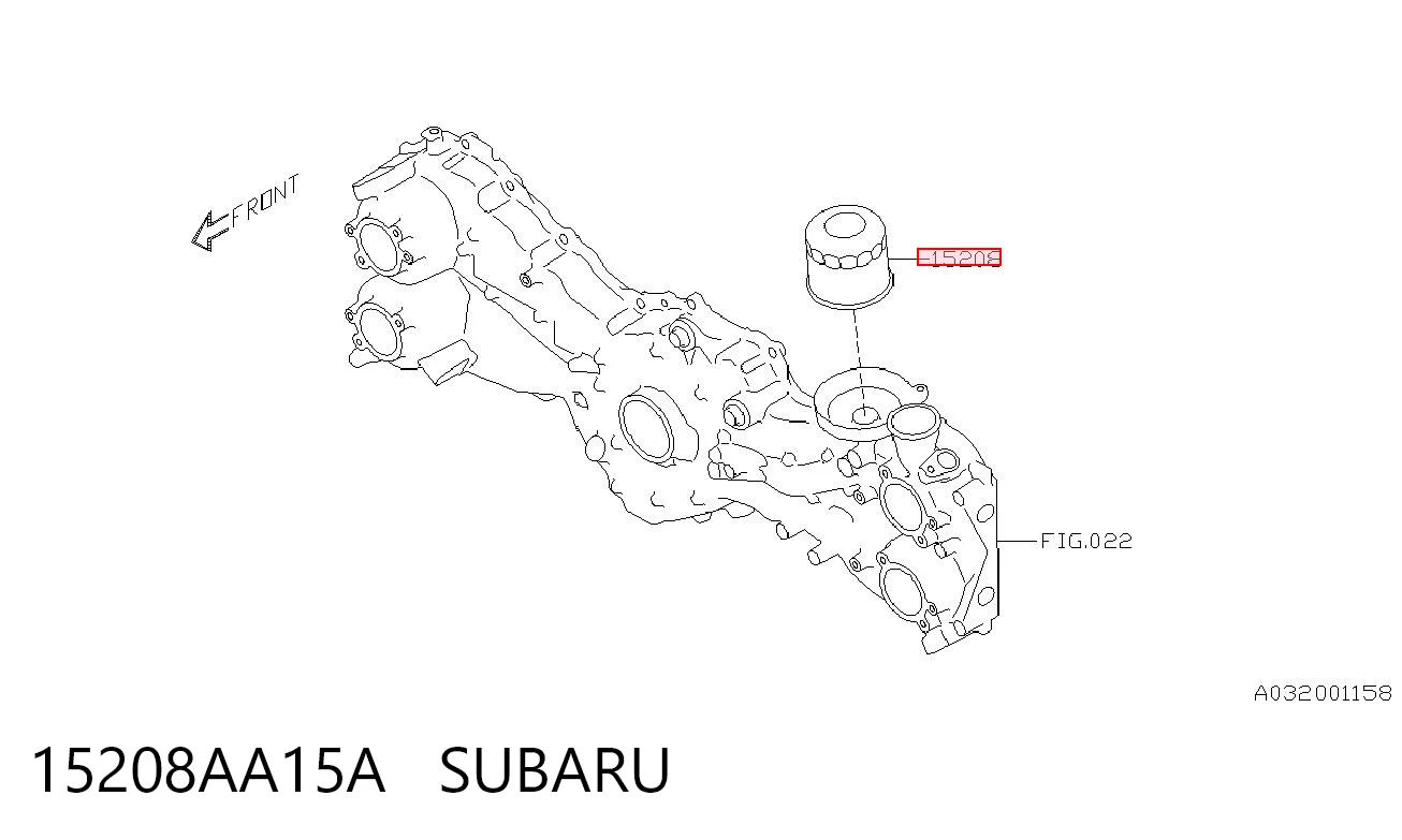 15208AA15A Subaru Filtro de óleo
