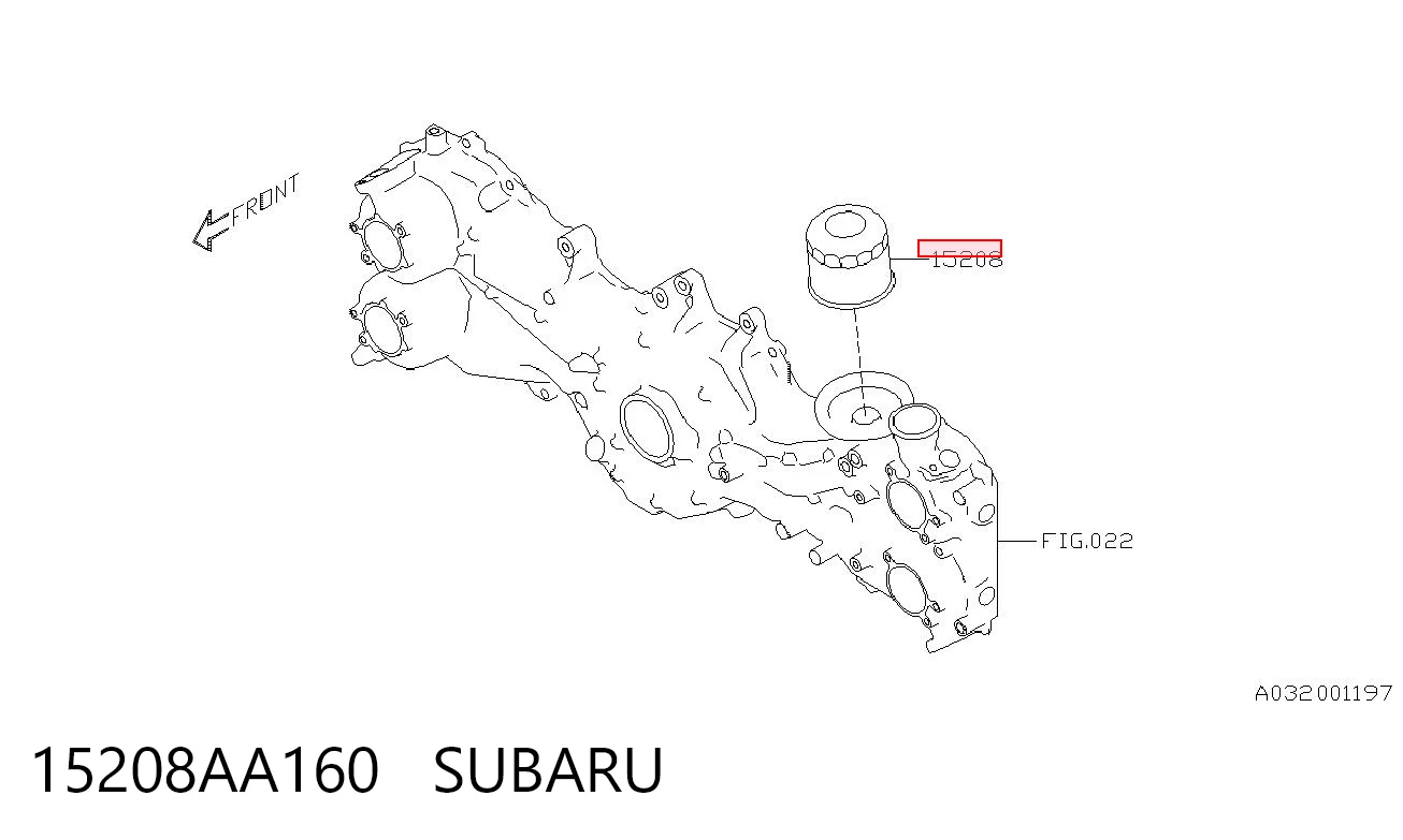 15208AA160 Subaru Filtro de óleo