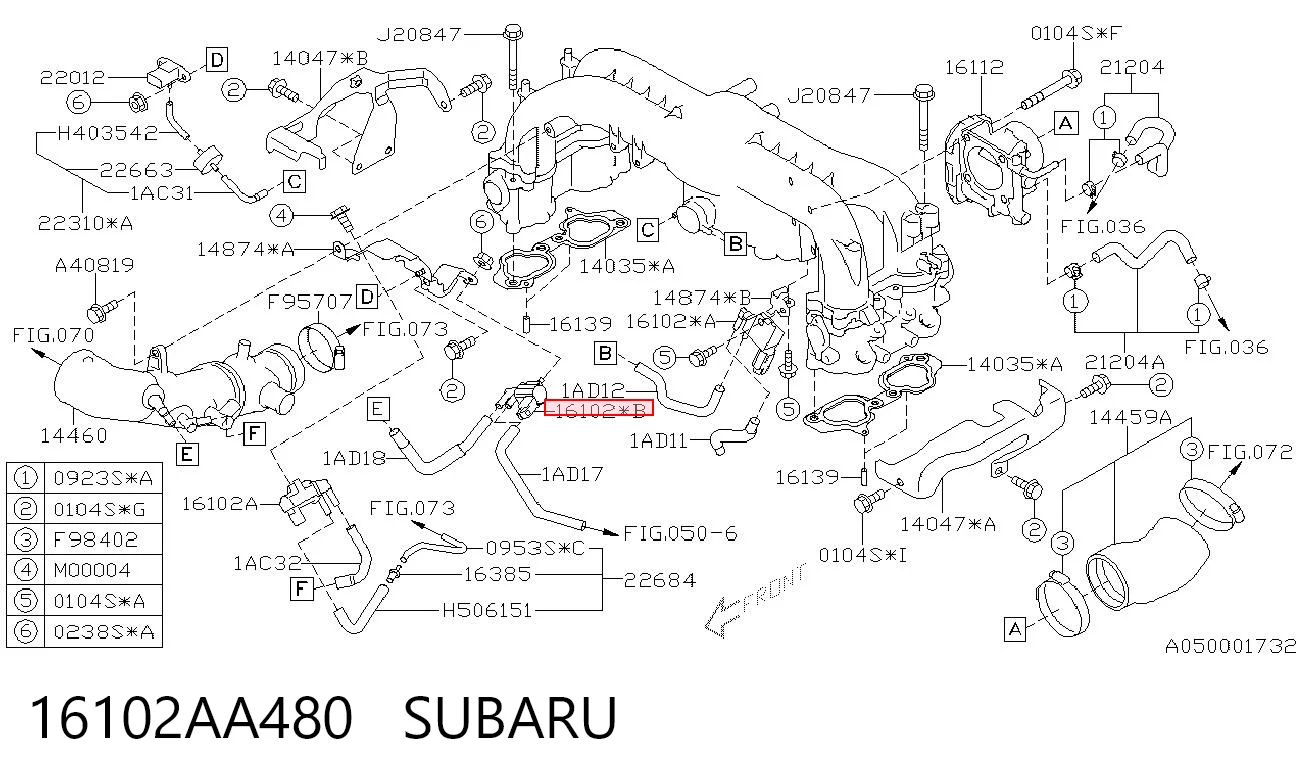 16102AA480 Subaru 