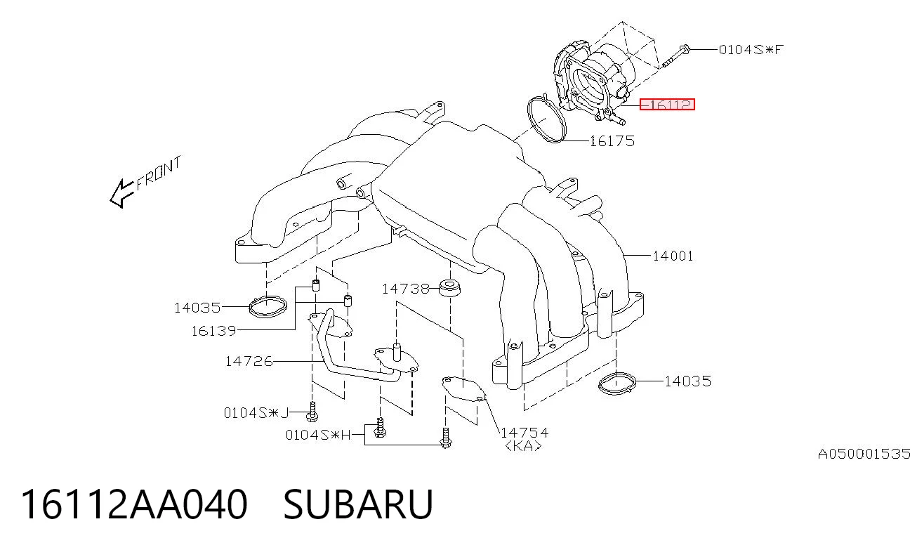 16112AA040 Subaru Válvula de borboleta montada