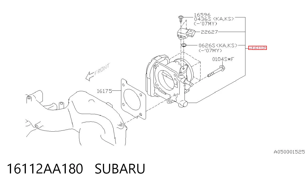 16112AA180 Subaru Válvula de borboleta montada