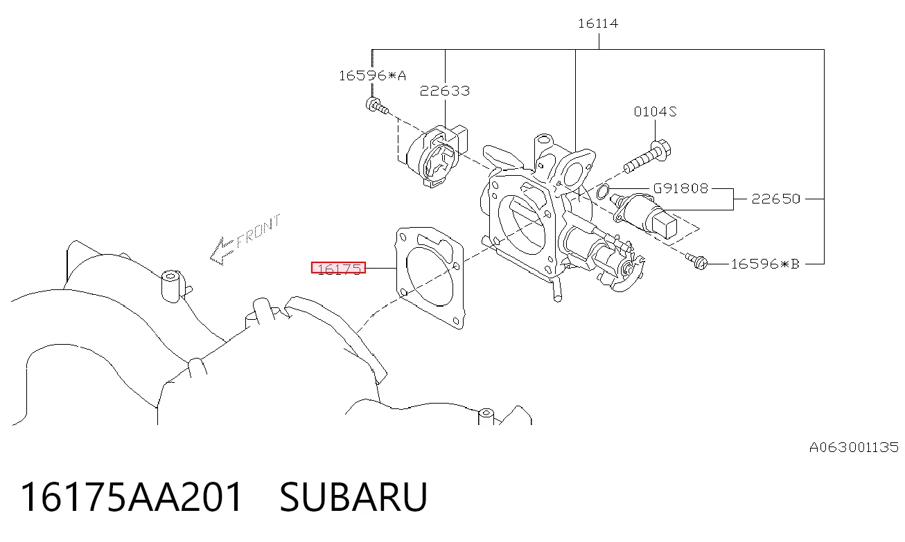 16175AA201 Subaru Vedante da válvula de borboleta