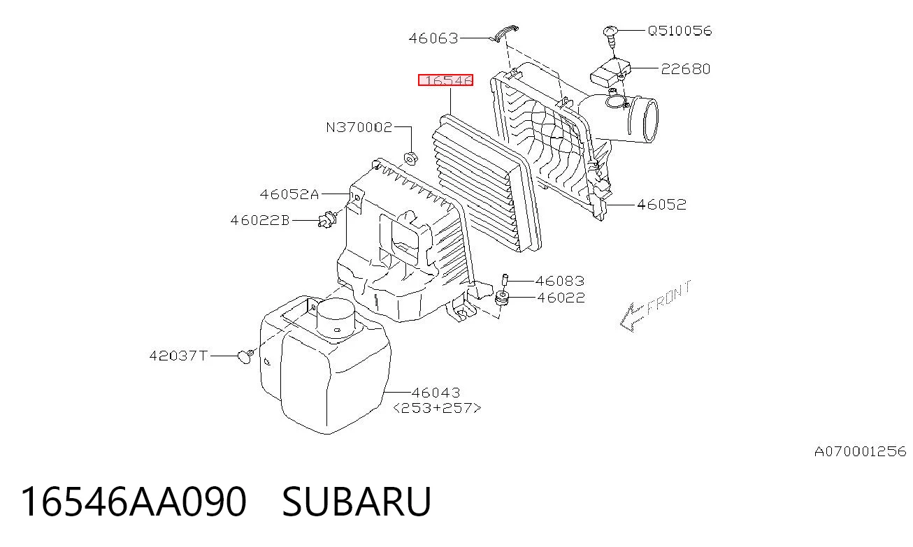 16546AA090 Subaru Filtro de ar