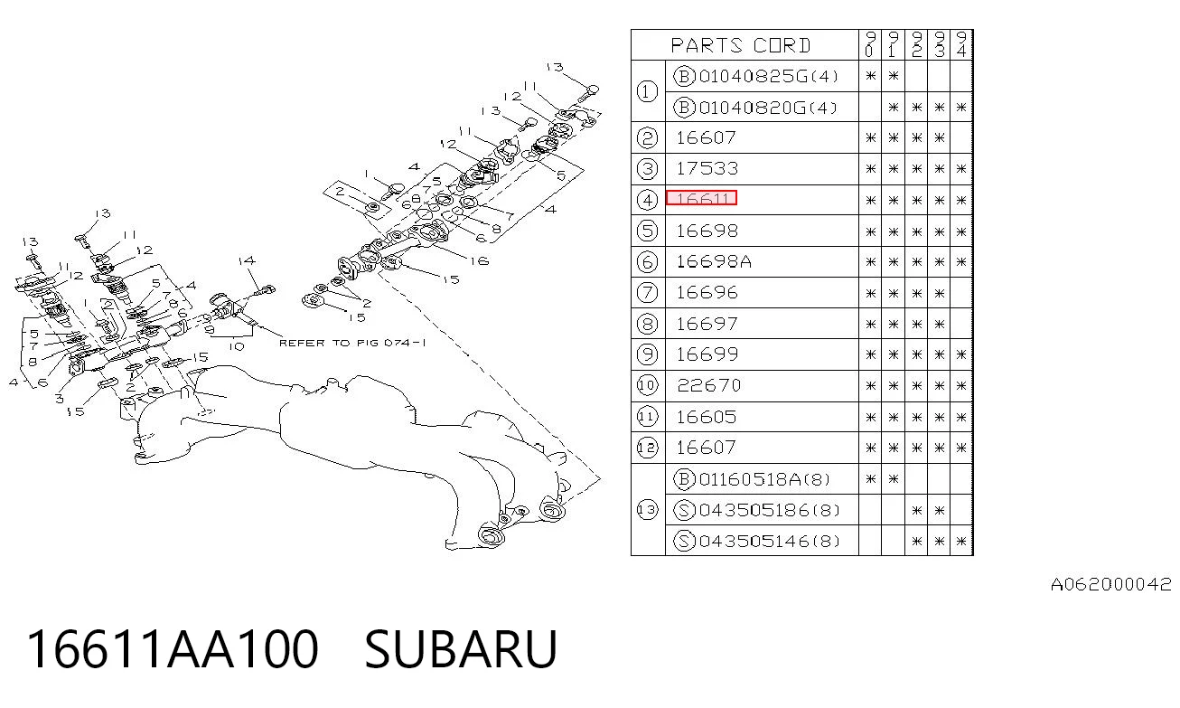 16611AA100 Subaru