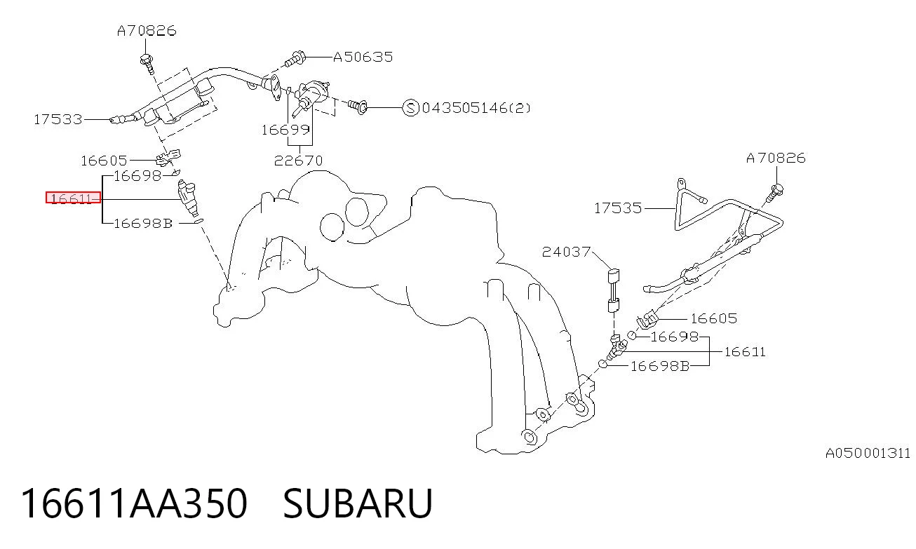 Injetor de injeção de combustível para Subaru Impreza I GF
