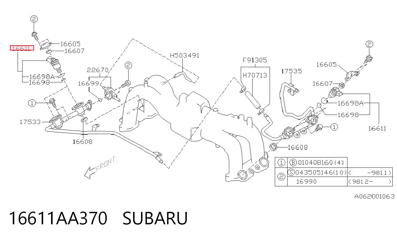Injetor de injeção de combustível Subaru 16611AA370 preço, a partir de 323,22 USD