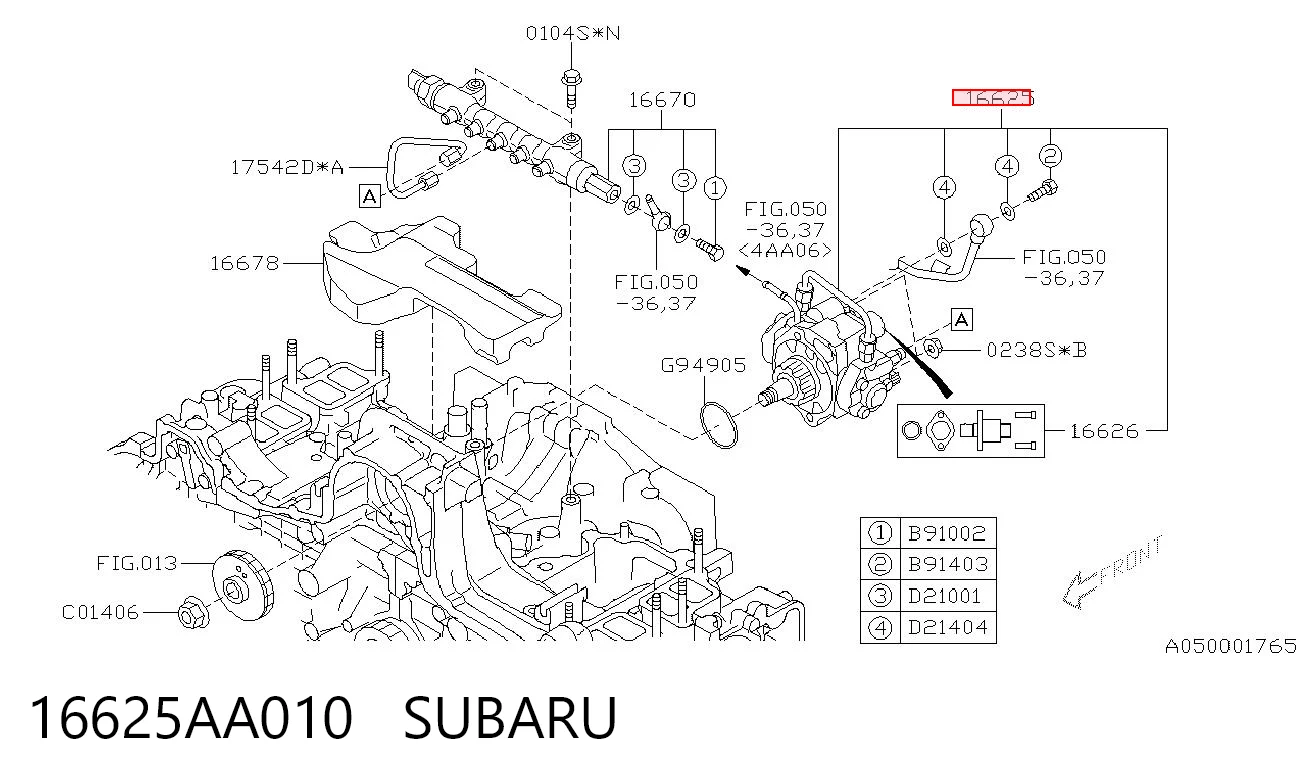 Bomba de combustível de pressão alta para Subaru Outback III B13, BP
