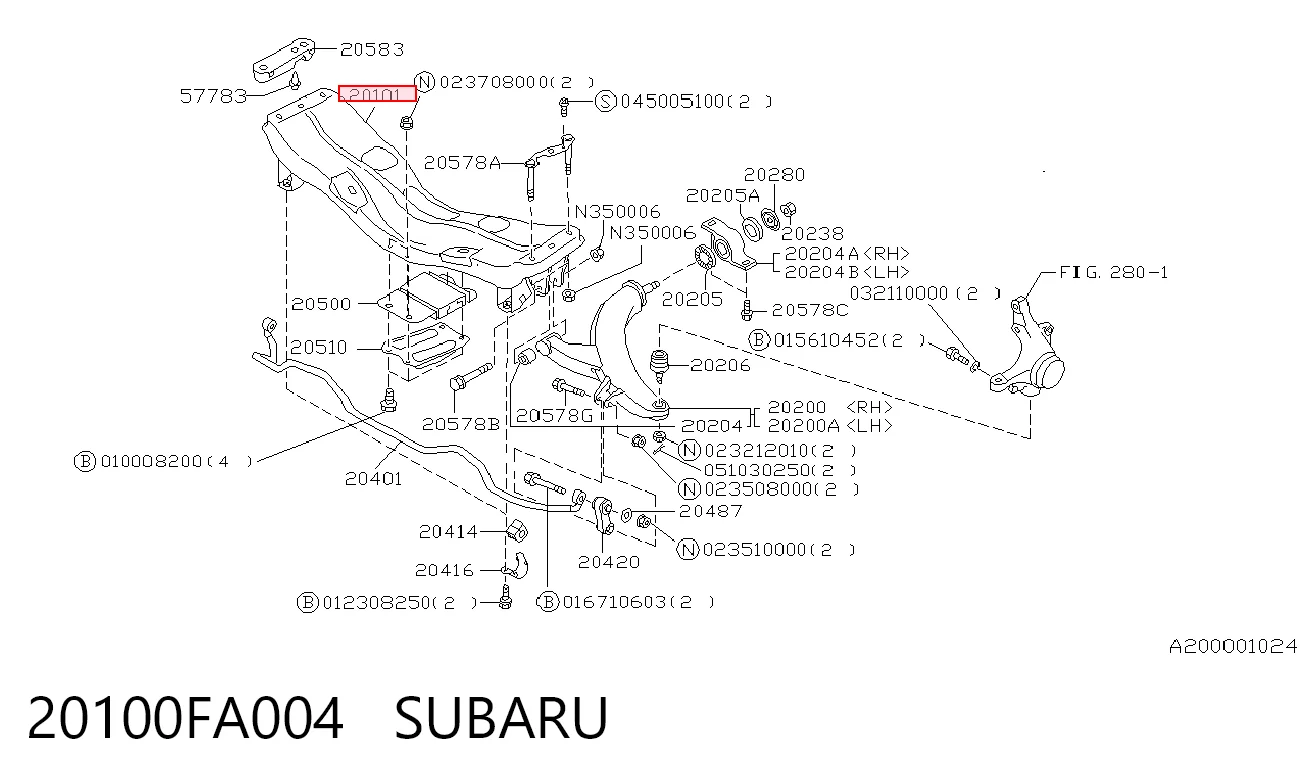 20100FA004 Subaru