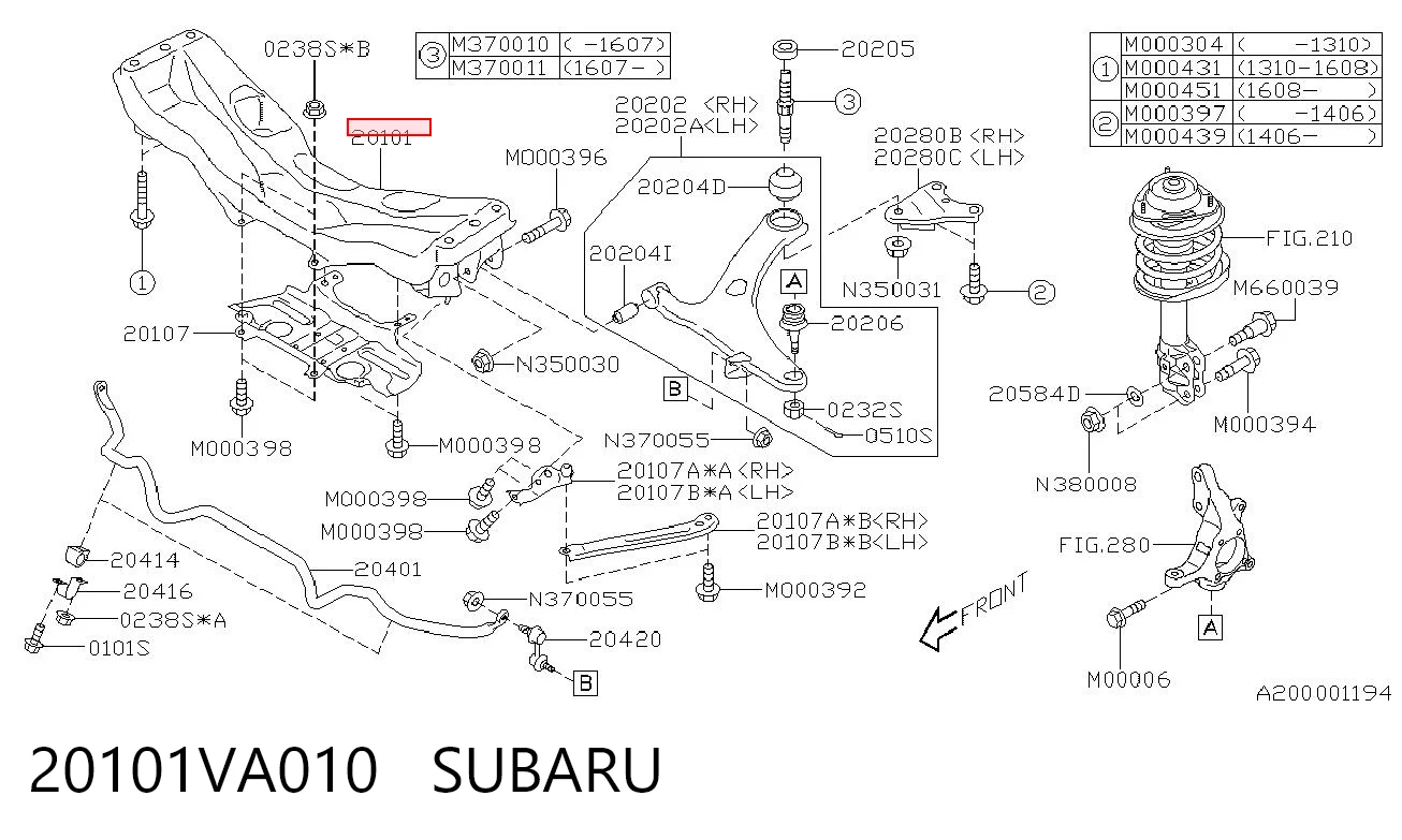 20101VA010 Subaru