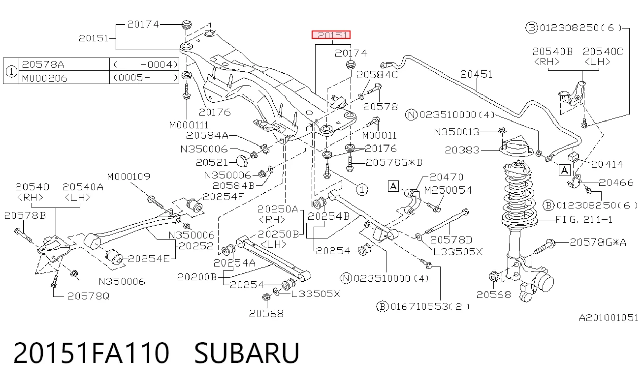 Viga de suspensão traseira (plataforma veicular) Subaru Forester I S10, SF