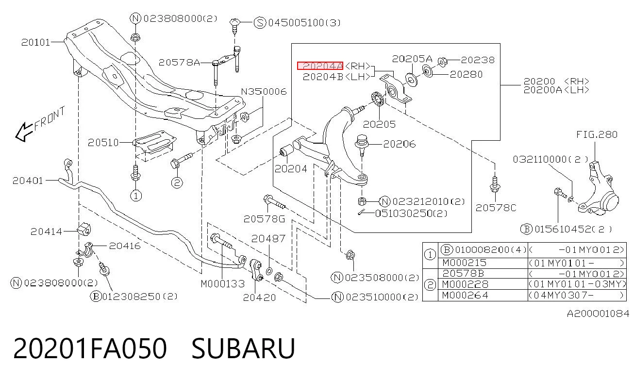 20201FA050 Subaru