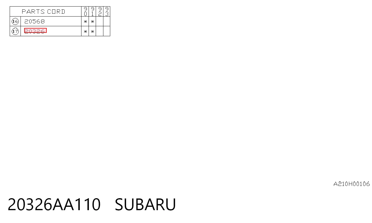 20326AA110 Subaru