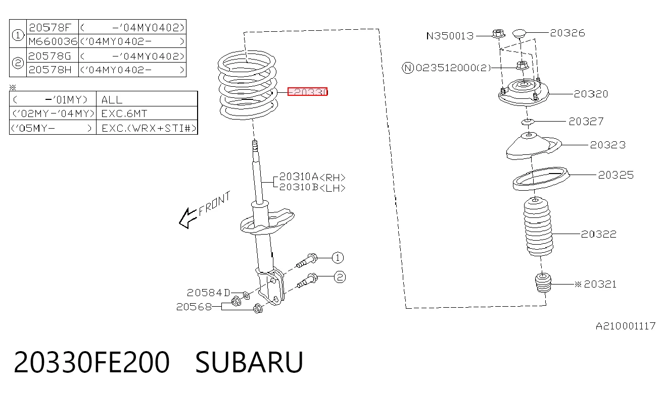 Mola dianteira Subaru Impreza II GD ao melhor preço