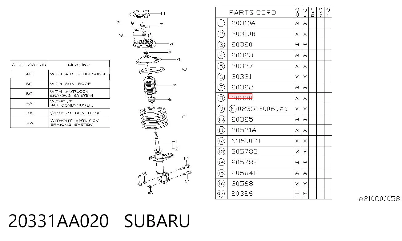 Mola dianteira Subaru Legacy I BC ao melhor preço