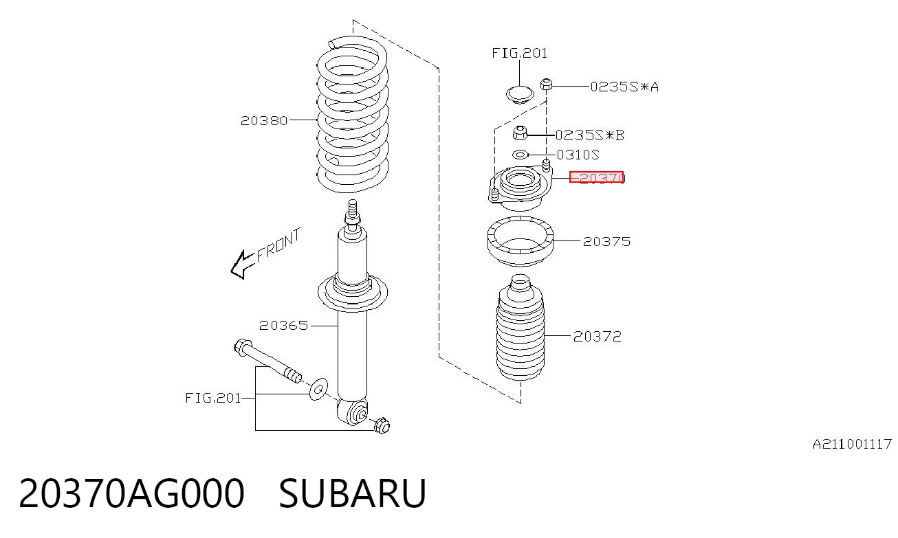 Suporte de amortecedor traseiro Subaru Legacy IV B13 ao melhor preço