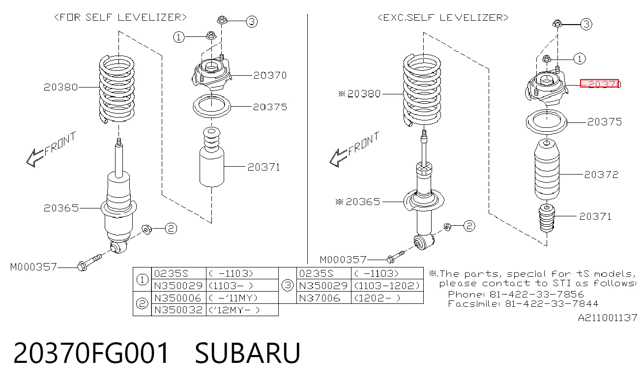 Suporte de amortecedor traseiro para Subaru Impreza GH
