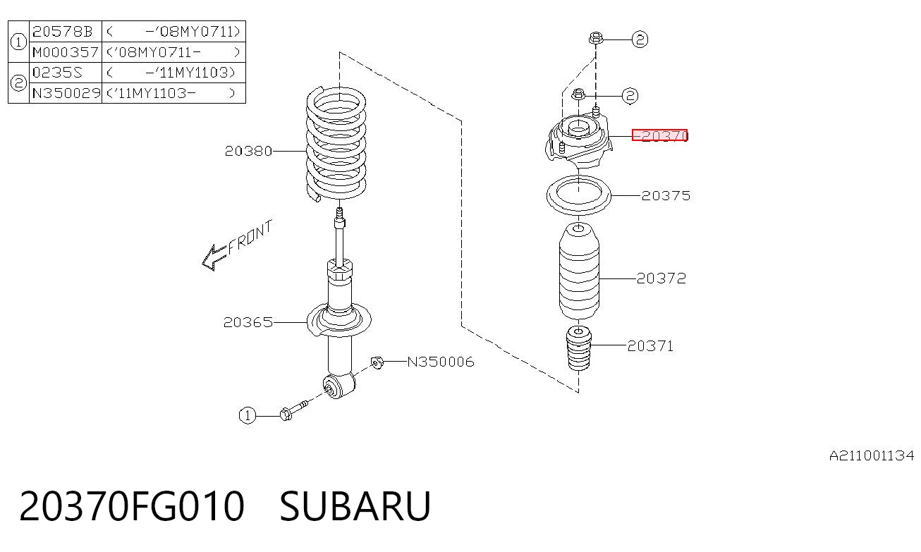Suporte de amortecedor traseiro para Subaru Impreza III GR