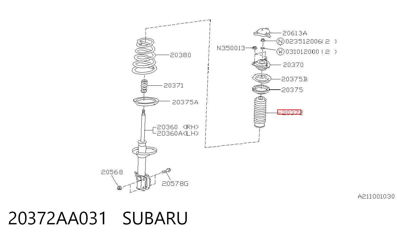 Pára-choque (grade de proteção) de amortecedor traseiro + bota de proteção Subaru Legacy I BC ao melhor preço