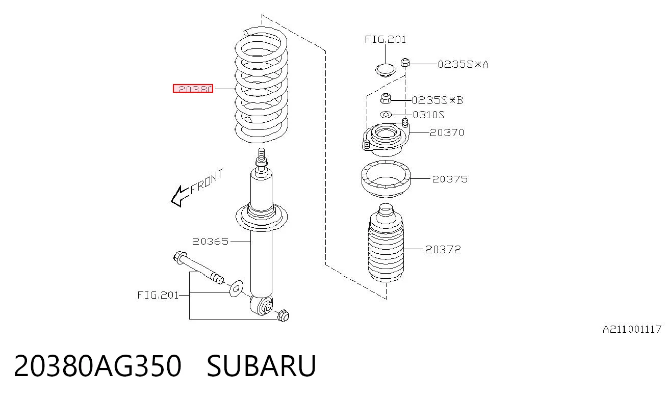 Mola traseira para Subaru Outback B13, BP