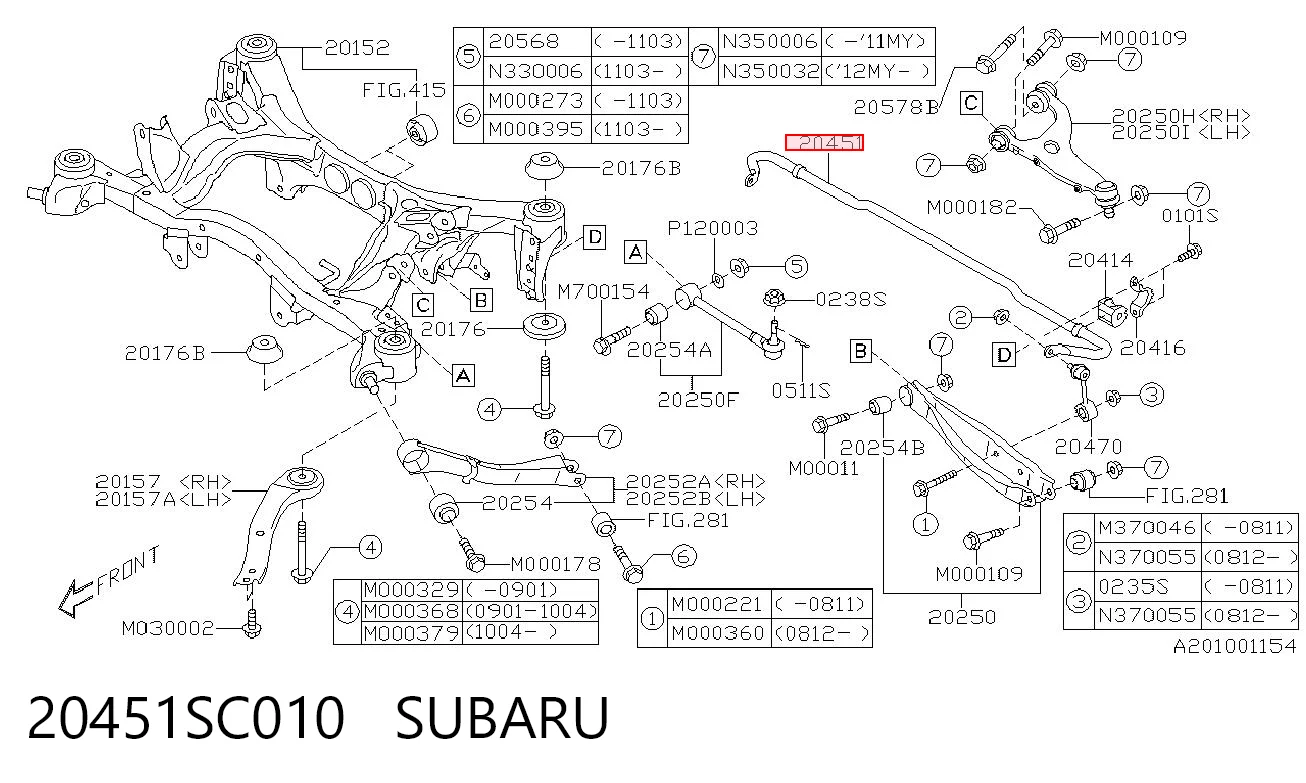 Estabilizador traseiro Subaru Forester IV S13, SJ ao melhor preço