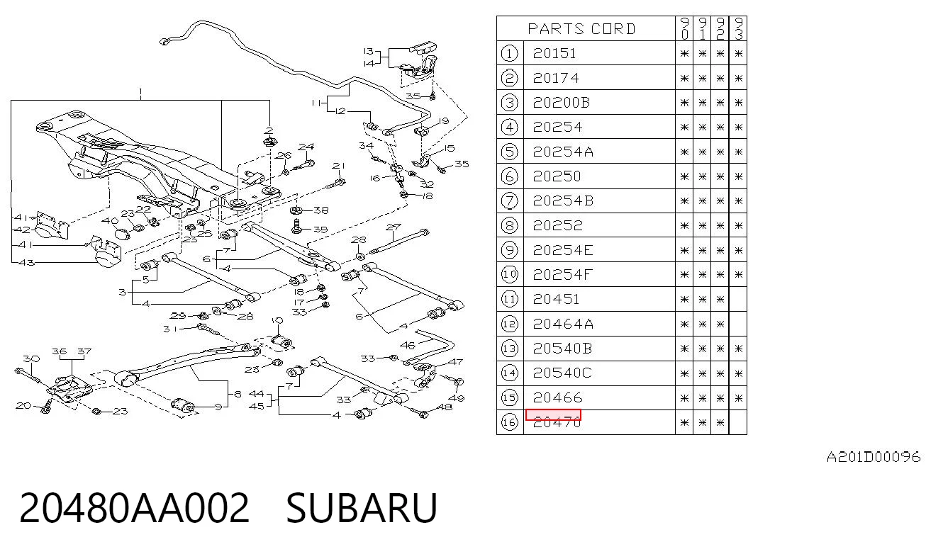 Montante de estabilizador traseiro Subaru Legacy I BC ao melhor preço
