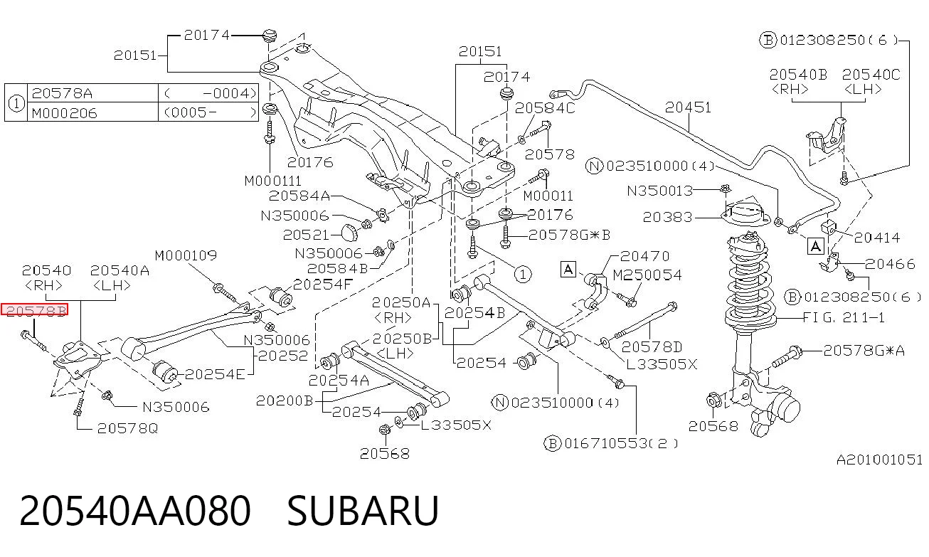 20540AA080 Subaru 