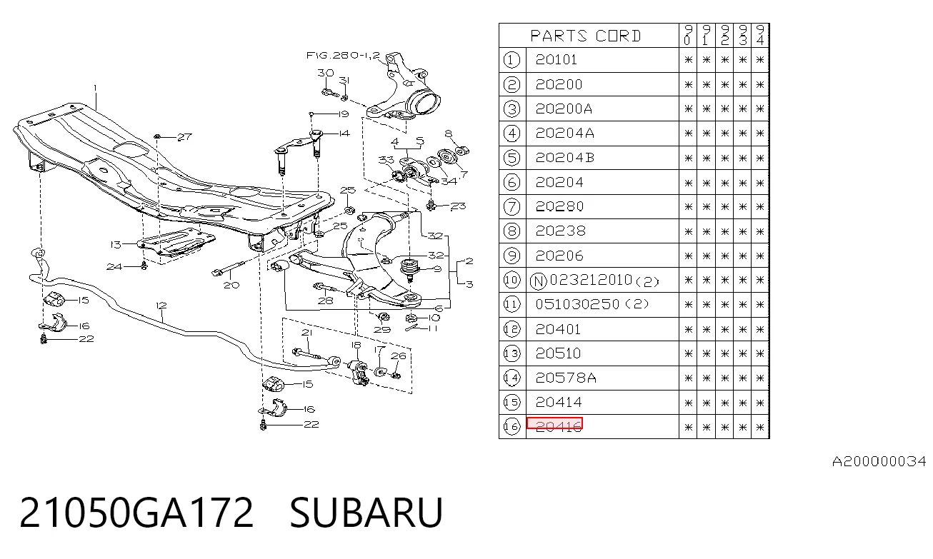 21050GA172 Subaru