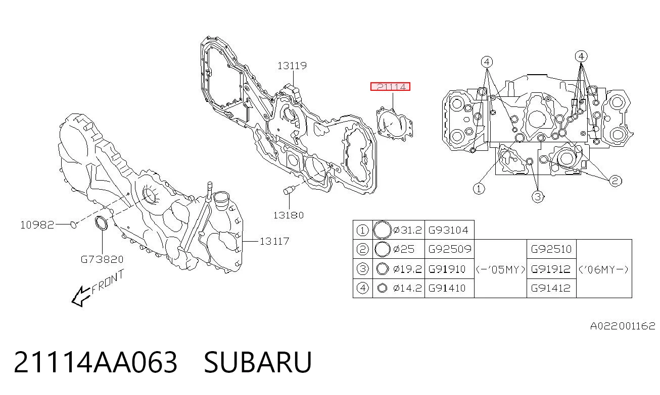 21114AA063 Subaru Vedante de bomba de água
