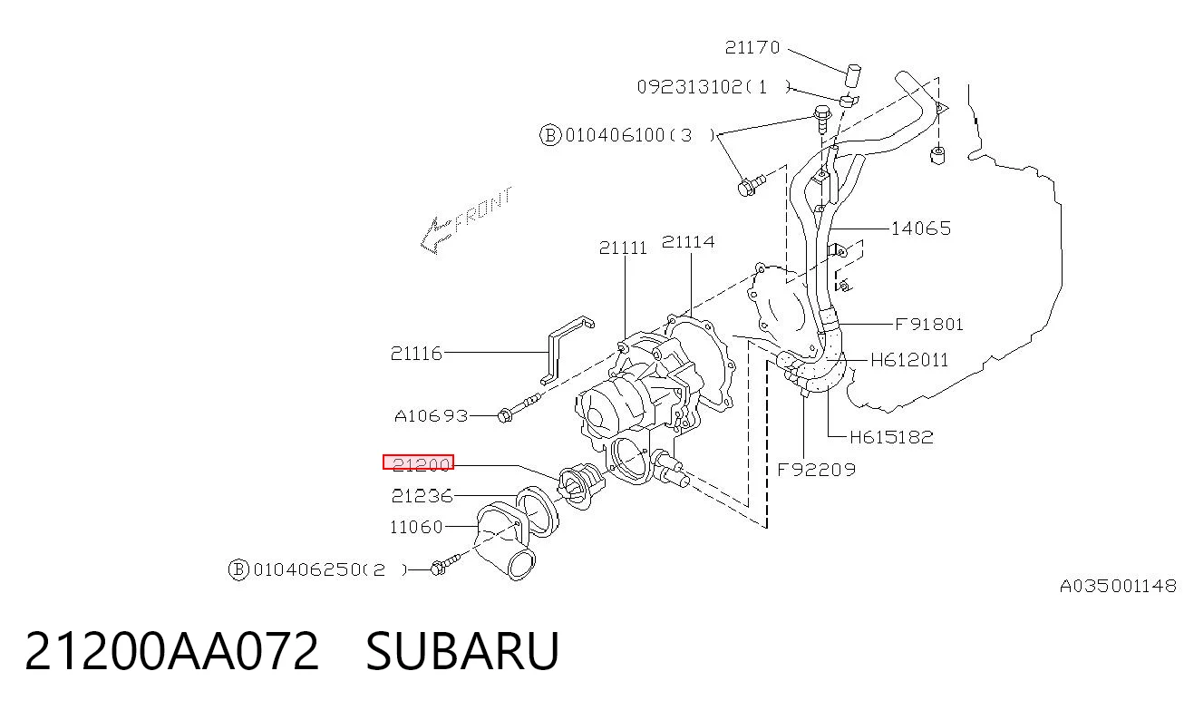 21200AA072 Subaru Termostato