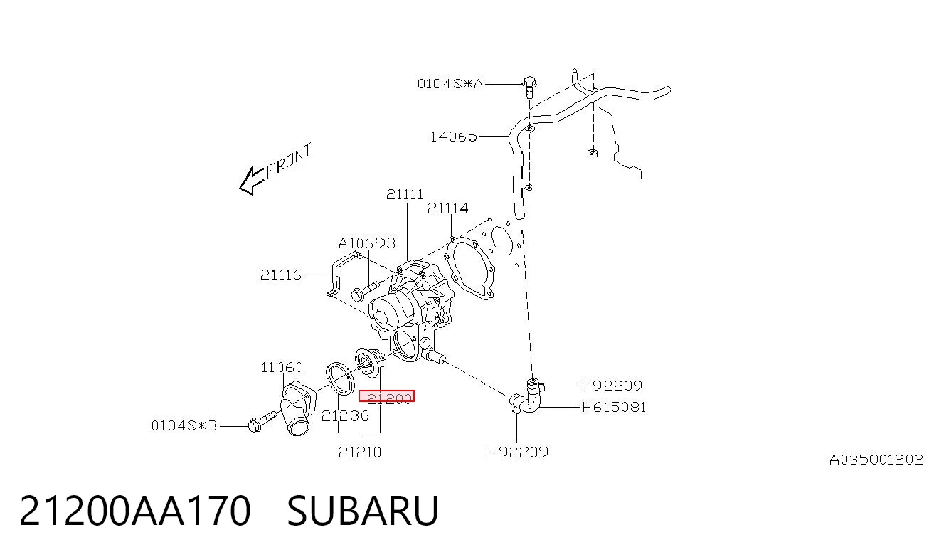 21200AA170 Subaru Termostato