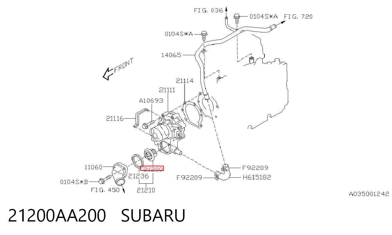 21200AA200 Subaru Termostato