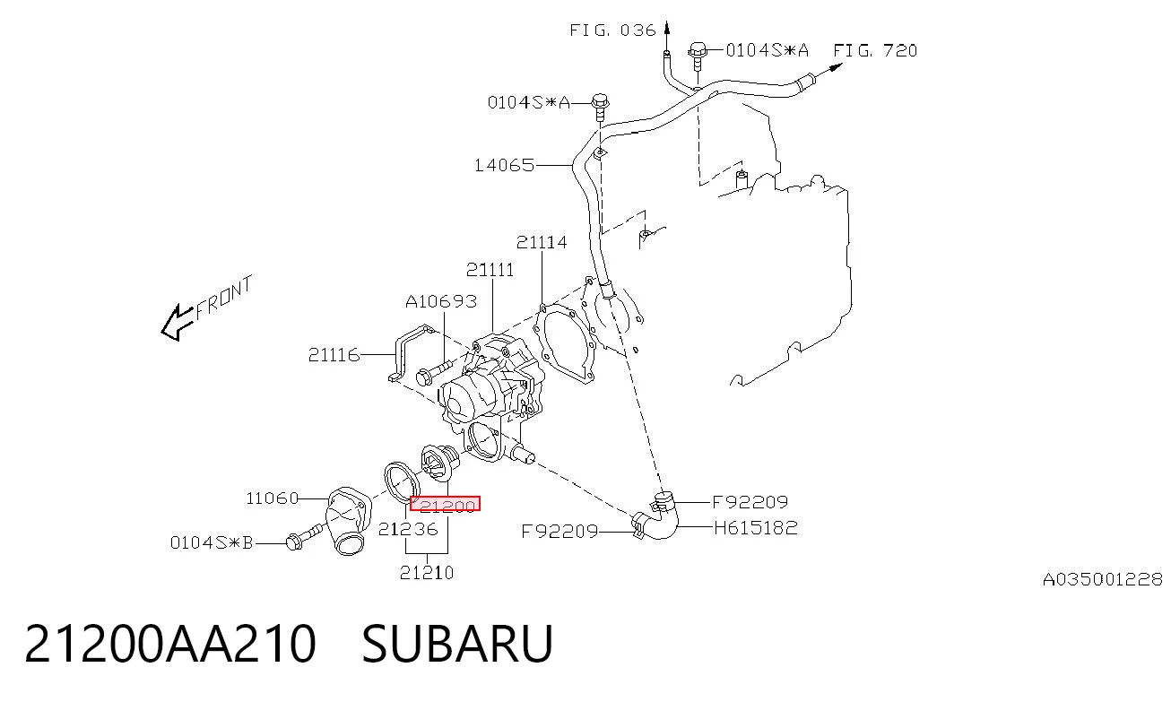 21200AA210 Subaru Termostato