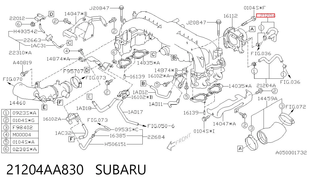 21204AA830 Subaru 