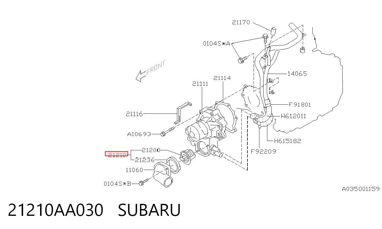 21210AA030 Subaru Termostato