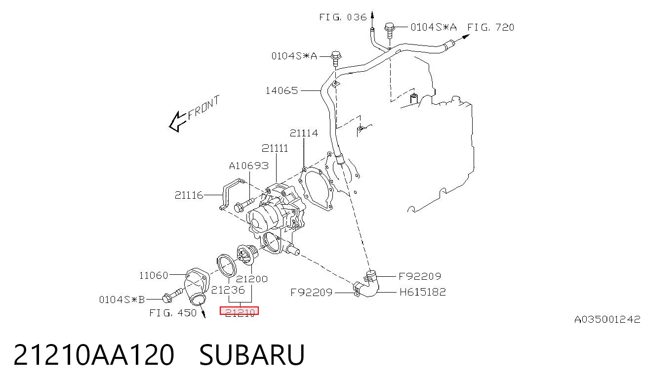 21210AA120 Subaru Termostato