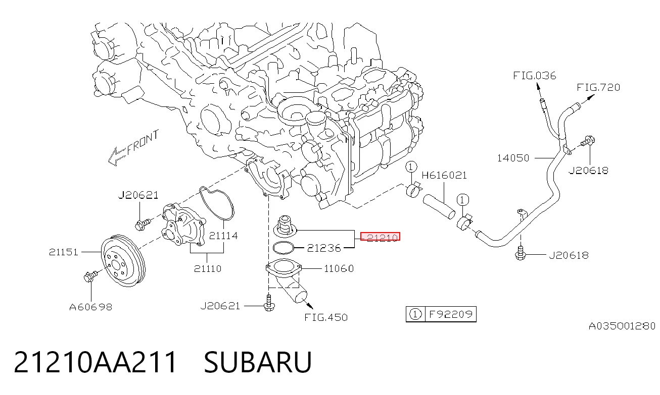21210AA211 Subaru Termostato