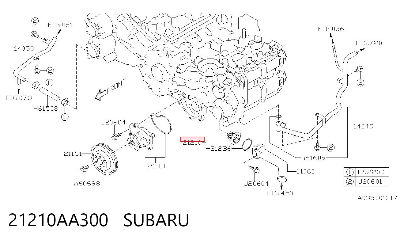 21210AA300 Subaru Termostato