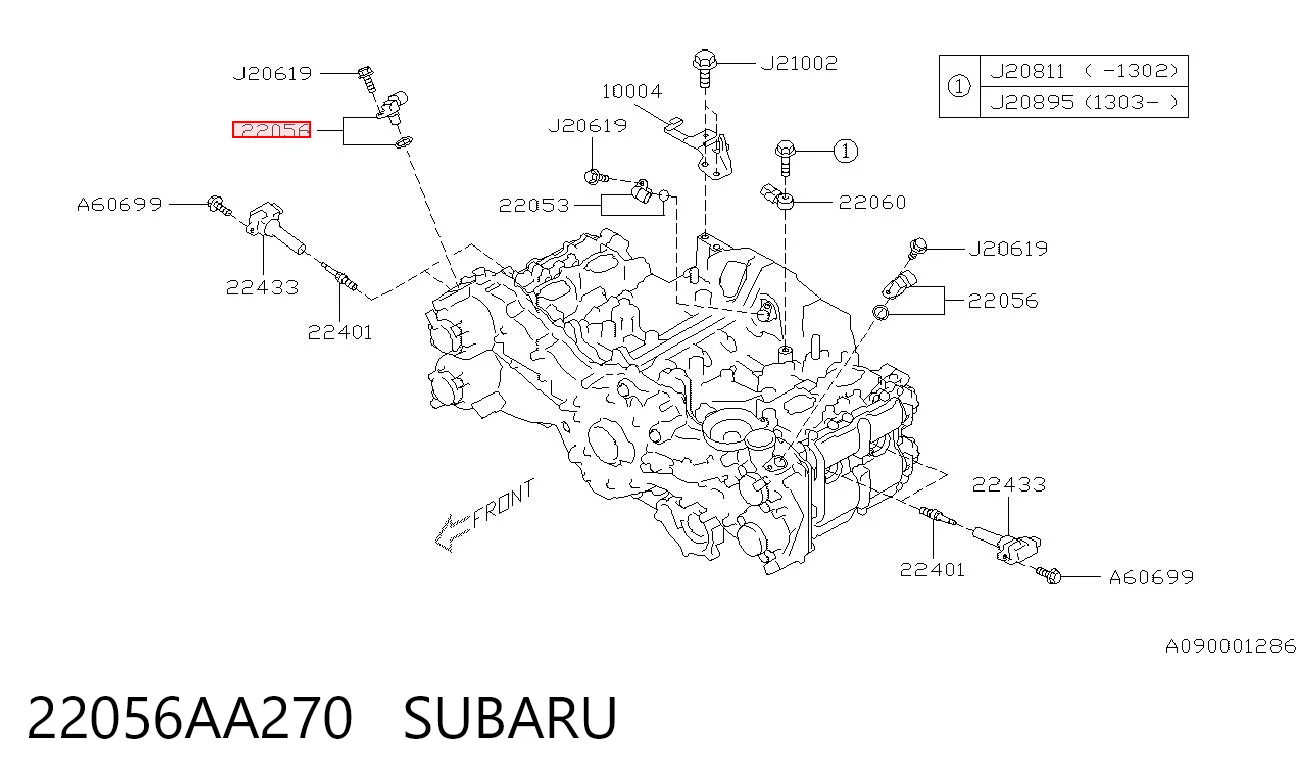 22056AA270 Subaru Sensor de posição da árvore distribuidora